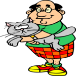 Man with Cat Clip Art