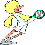 Tennis - Chick 1 Clip Art