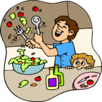 Tossing Salad Clip Art