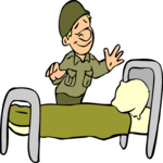 Soldier Making Bed Clip Art