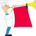 Chef with Bugle Clip Art
