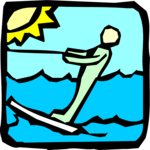 Water Skiing 05 Clip Art
