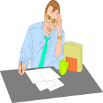 Businessman at Desk 03 Clip Art