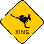 Kangaroo Crossing Clip Art