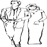 Couple Walking Clip Art