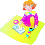 Girl Reading 2 Clip Art