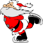 Santa Ice Skating Clip Art