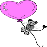 Mouse & Balloon Clip Art