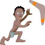 Aborigine & Boomerang Clip Art