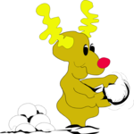 Reindeer Snowball Fight 17 Clip Art