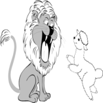 Lion & Lamb Clip Art