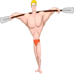 Man with Oar Clip Art