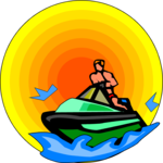 Jet Skiing 08 Clip Art