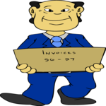 Carrying Box of Invoices Clip Art