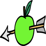 Apple with Arrow Clip Art