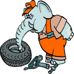 Mechanic - Elephant Clip Art