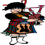 Scottish Man & Bagpipe 2 Clip Art