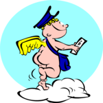 Postal Carrier - Cherub Clip Art