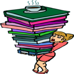 Woman Carrying Books Clip Art