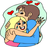 Couple Embracing 3 Clip Art