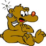 Bear on Phone Clip Art