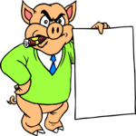 Pigman with Sign Clip Art