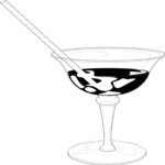 Wine - Glass & Straw Clip Art