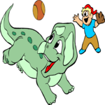 Dinosaur & Boy 2 Clip Art