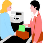 Cashier & Customer Clip Art