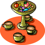 Coffee & Candy Bowl Clip Art