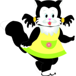 Kitten in Dress Clip Art