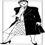 Woman in Coat 01 Clip Art