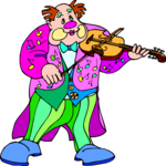 Violinist - Clown Clip Art