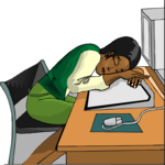 Asleep at Computer Clip Art