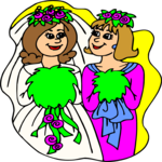 Bride & Maid of Honor 2 Clip Art