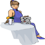 Woman & Dog 1 Clip Art