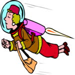 Spacewoman with Purse Clip Art