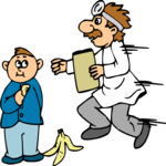 Doctor & Banana Peel Clip Art