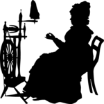 Silhouettes, Woman at Spinning Wheel Clip Art