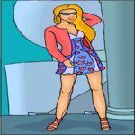 Girl in Dress 07 Clip Art