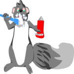 Brushing Teeth - Squirrel Clip Art