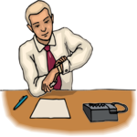 Man at Desk 3 Clip Art