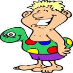 Boy on Beach 2 Clip Art