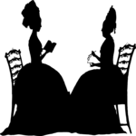 Silhouettes, Women Reading 2 Clip Art