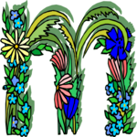 Flowery M 2 Clip Art