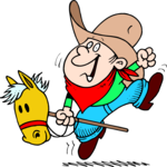 Boy Playing Cowboy 2 Clip Art