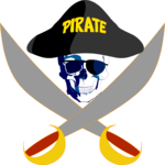 Pirate Symbol with Shades Clip Art