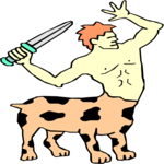 Man-Leopard Clip Art