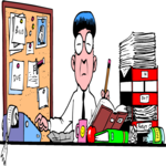 Desk Scene - Man 4 Clip Art