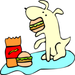Dog Eating Burger Clip Art